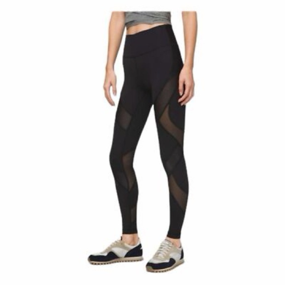 Women’s | Lululemon Wunder Under High-Rise Tight 28” Mesh, Black | Size 8 - Picture 2 of 11